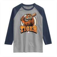 Funny Tiger Lover Baseball Animal Sport Raglan Shirt Inspirational Athletic - Wonder Print Shop