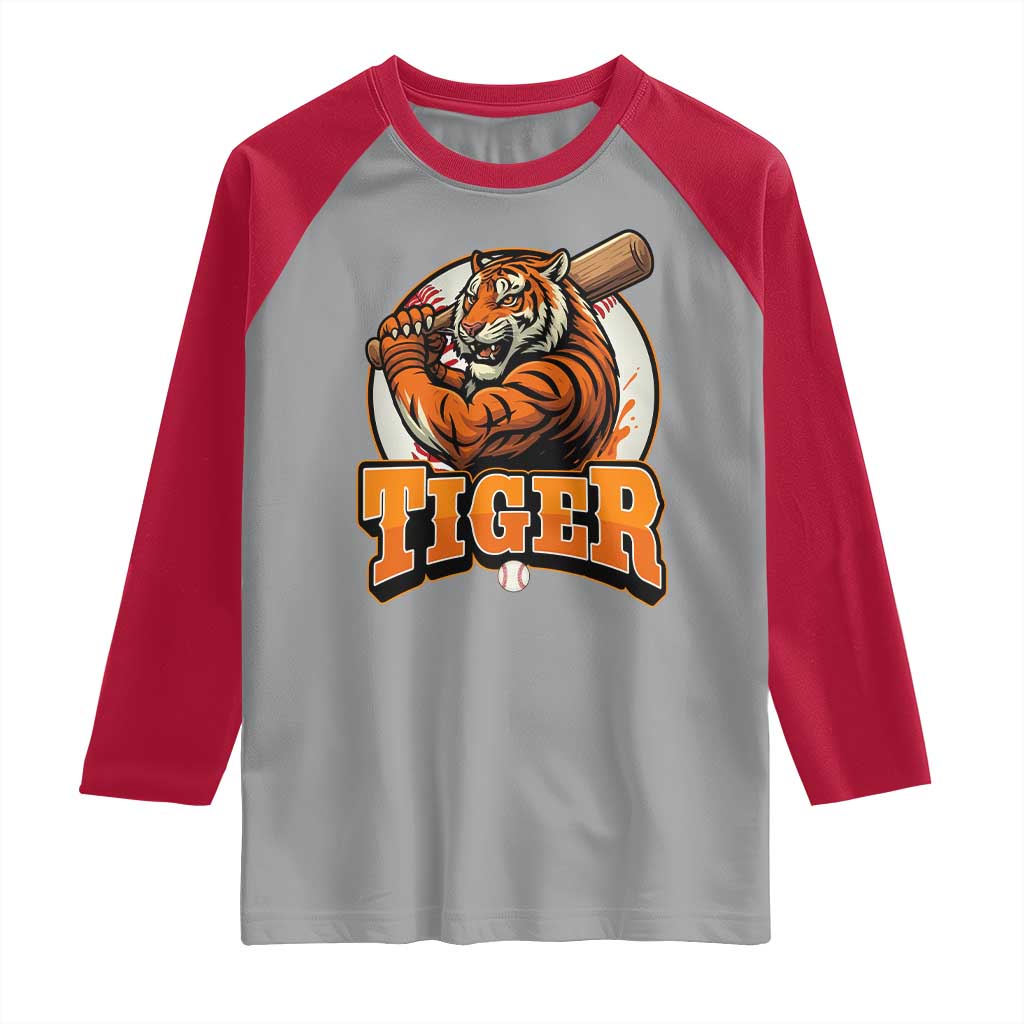 Funny Tiger Lover Baseball Animal Sport Raglan Shirt Inspirational Athletic - Wonder Print Shop