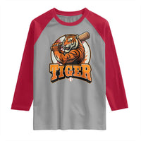 Funny Tiger Lover Baseball Animal Sport Raglan Shirt Inspirational Athletic - Wonder Print Shop
