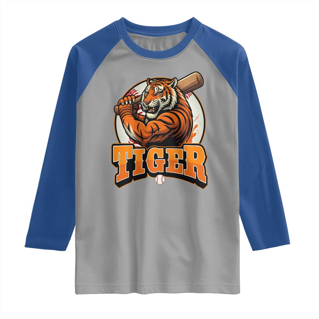 Funny Tiger Lover Baseball Animal Sport Raglan Shirt Inspirational Athletic - Wonder Print Shop