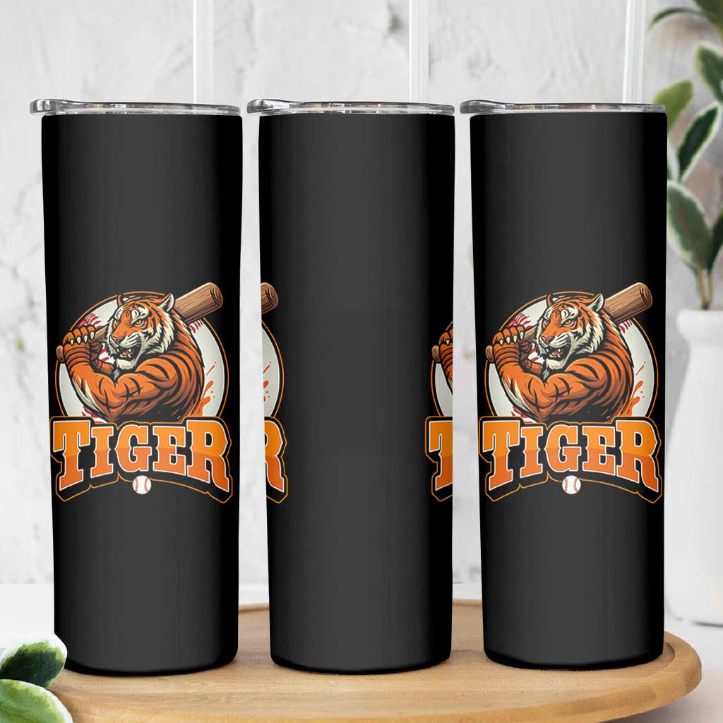 Funny Tiger Lover Baseball Animal Sport Skinny Tumbler Inspirational Athletic - Wonder Print Shop