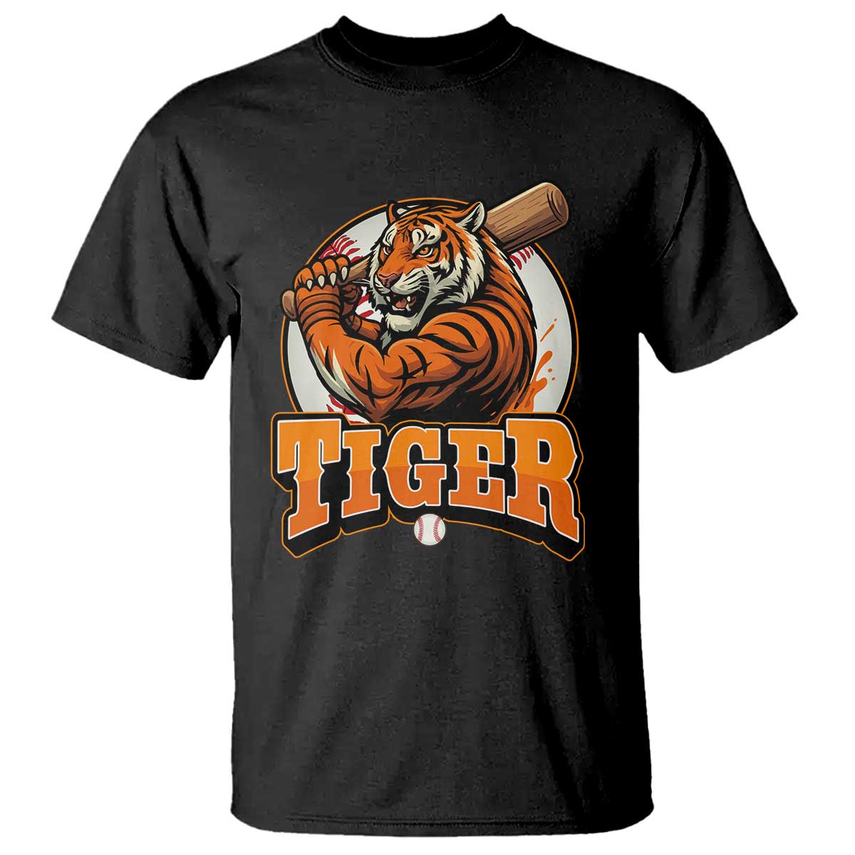 Funny Tiger Lover Baseball Animal Sport T Shirt Inspirational Athletic - Wonder Print Shop