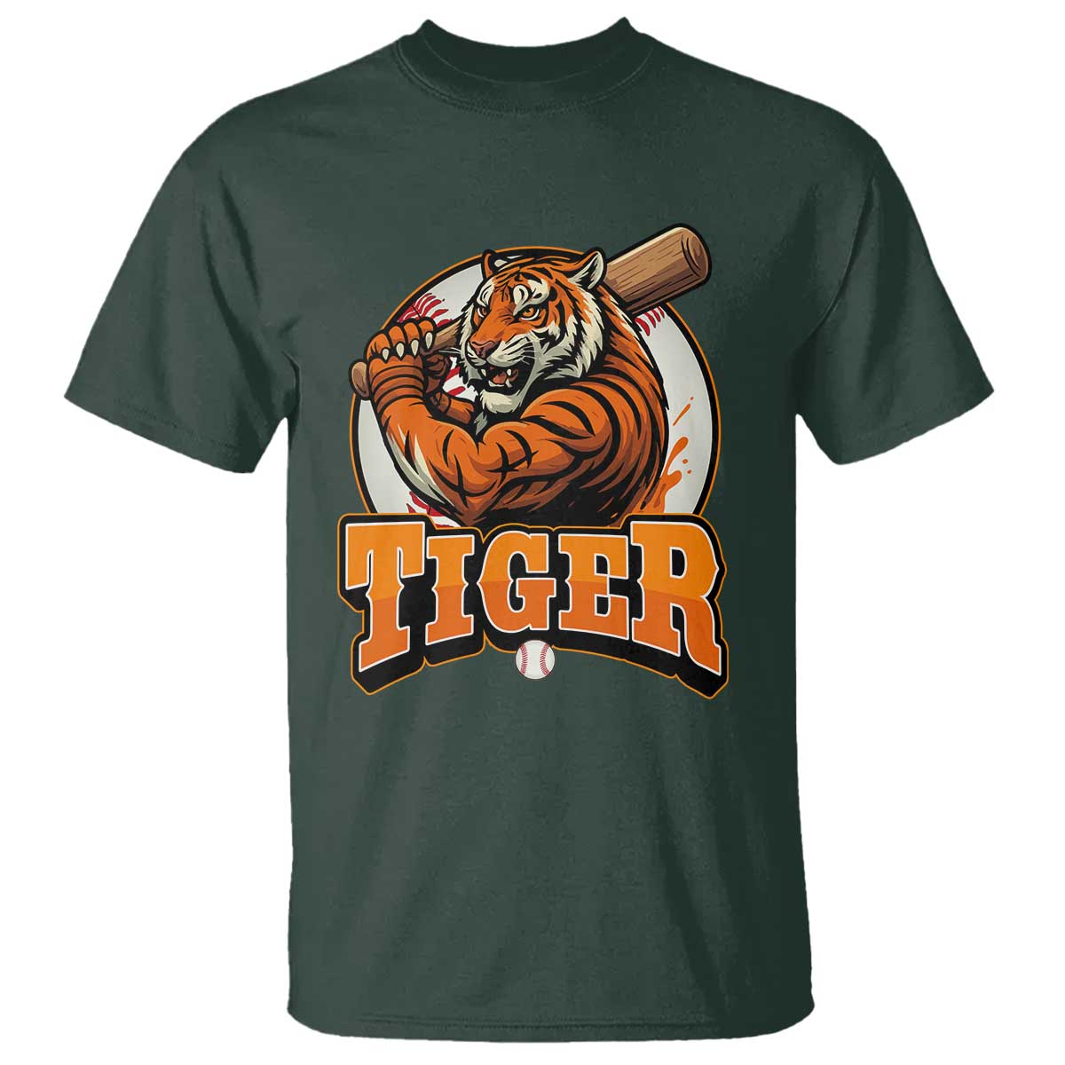Funny Tiger Lover Baseball Animal Sport T Shirt Inspirational Athletic - Wonder Print Shop
