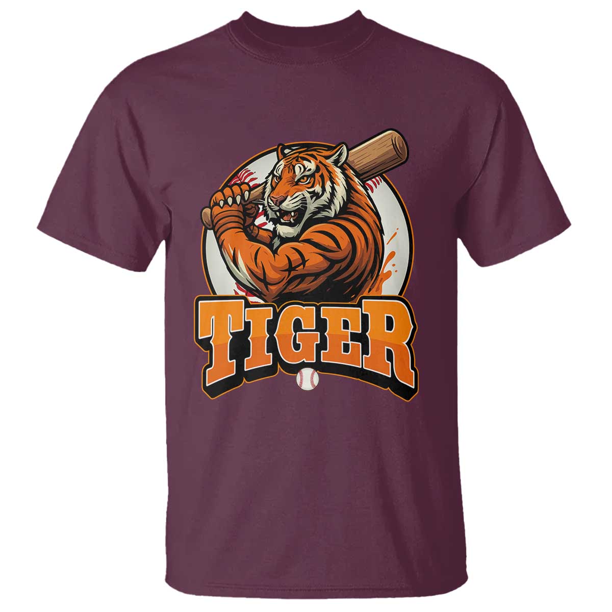 Funny Tiger Lover Baseball Animal Sport T Shirt Inspirational Athletic - Wonder Print Shop