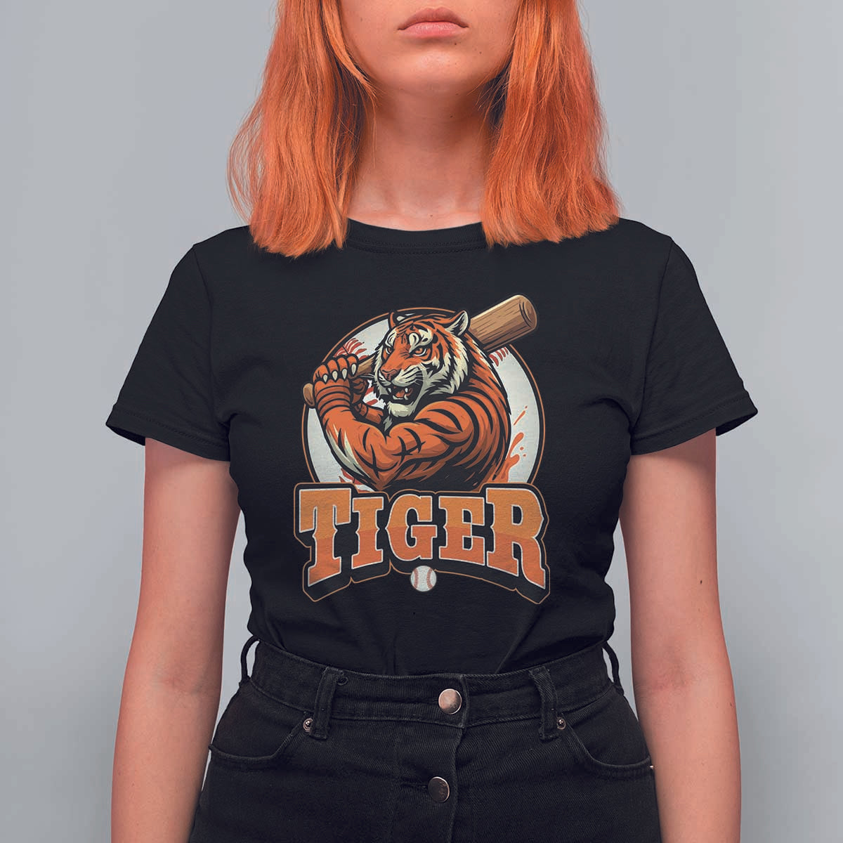 Funny Tiger Lover Baseball Animal Sport T Shirt For Women Inspirational Athletic - Wonder Print Shop