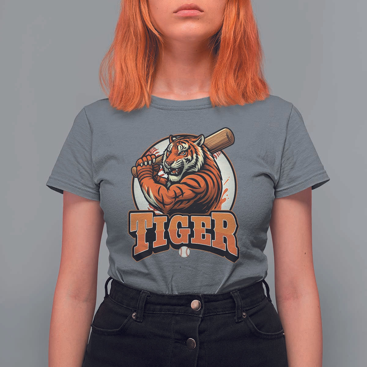 Funny Tiger Lover Baseball Animal Sport T Shirt For Women Inspirational Athletic - Wonder Print Shop