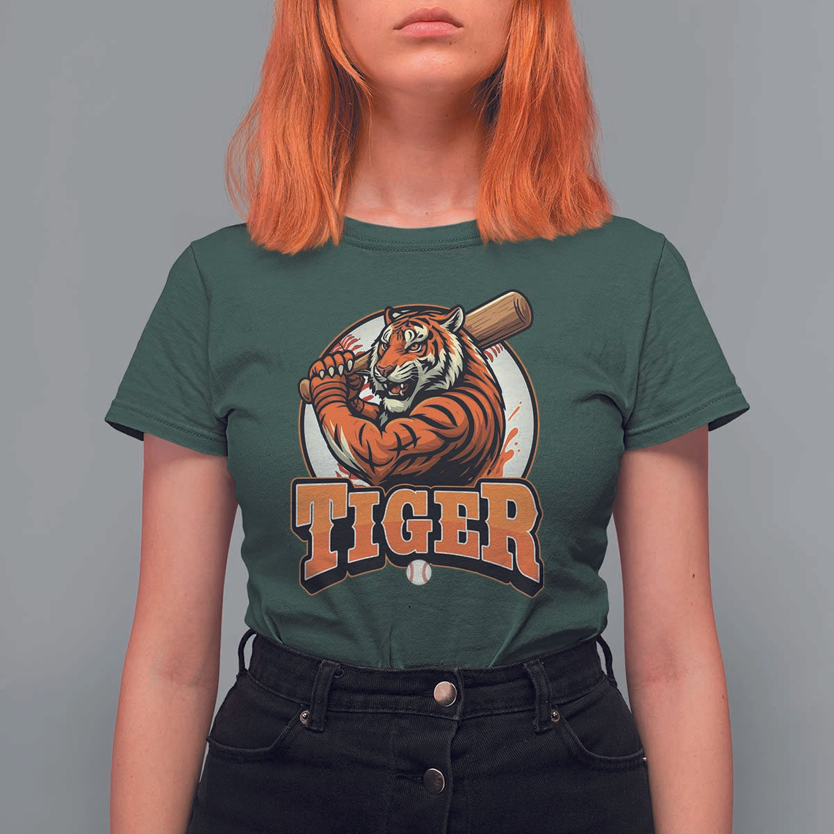 Funny Tiger Lover Baseball Animal Sport T Shirt For Women Inspirational Athletic - Wonder Print Shop