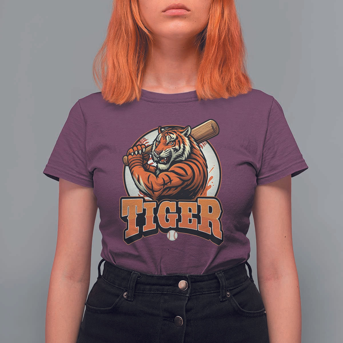 Funny Tiger Lover Baseball Animal Sport T Shirt For Women Inspirational Athletic - Wonder Print Shop