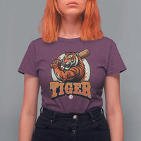 Funny Tiger Lover Baseball Animal Sport T Shirt For Women Inspirational Athletic - Wonder Print Shop