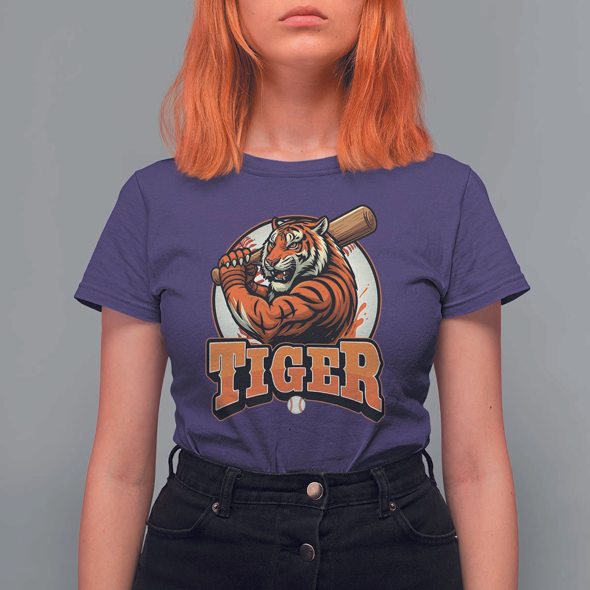 Funny Tiger Lover Baseball Animal Sport T Shirt For Women Inspirational Athletic - Wonder Print Shop