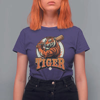 Funny Tiger Lover Baseball Animal Sport T Shirt For Women Inspirational Athletic - Wonder Print Shop