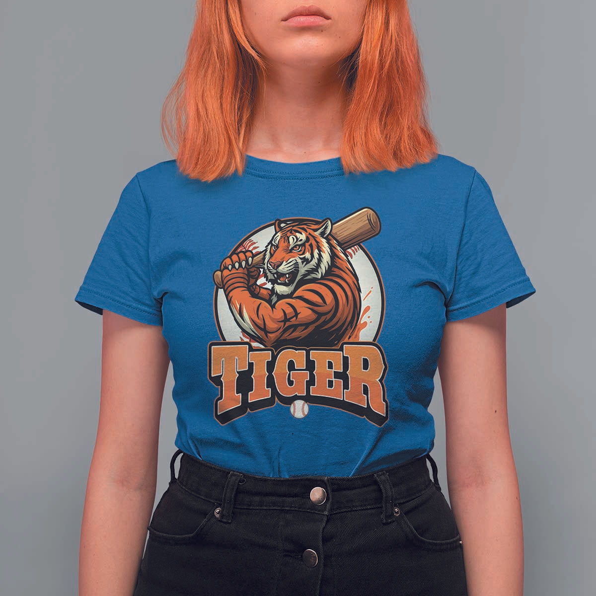 Funny Tiger Lover Baseball Animal Sport T Shirt For Women Inspirational Athletic - Wonder Print Shop