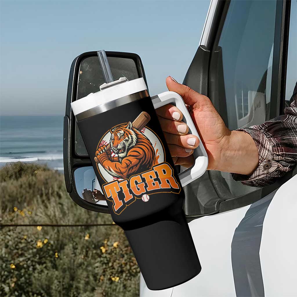 Funny Tiger Lover Baseball Animal Sport Tumbler With Handle Inspirational Athletic - Wonder Print Shop
