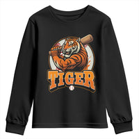 Funny Tiger Lover Baseball Animal Sport Youth Sweatshirt Inspirational Athletic - Wonder Print Shop