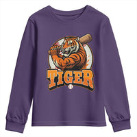 Funny Tiger Lover Baseball Animal Sport Youth Sweatshirt Inspirational Athletic - Wonder Print Shop