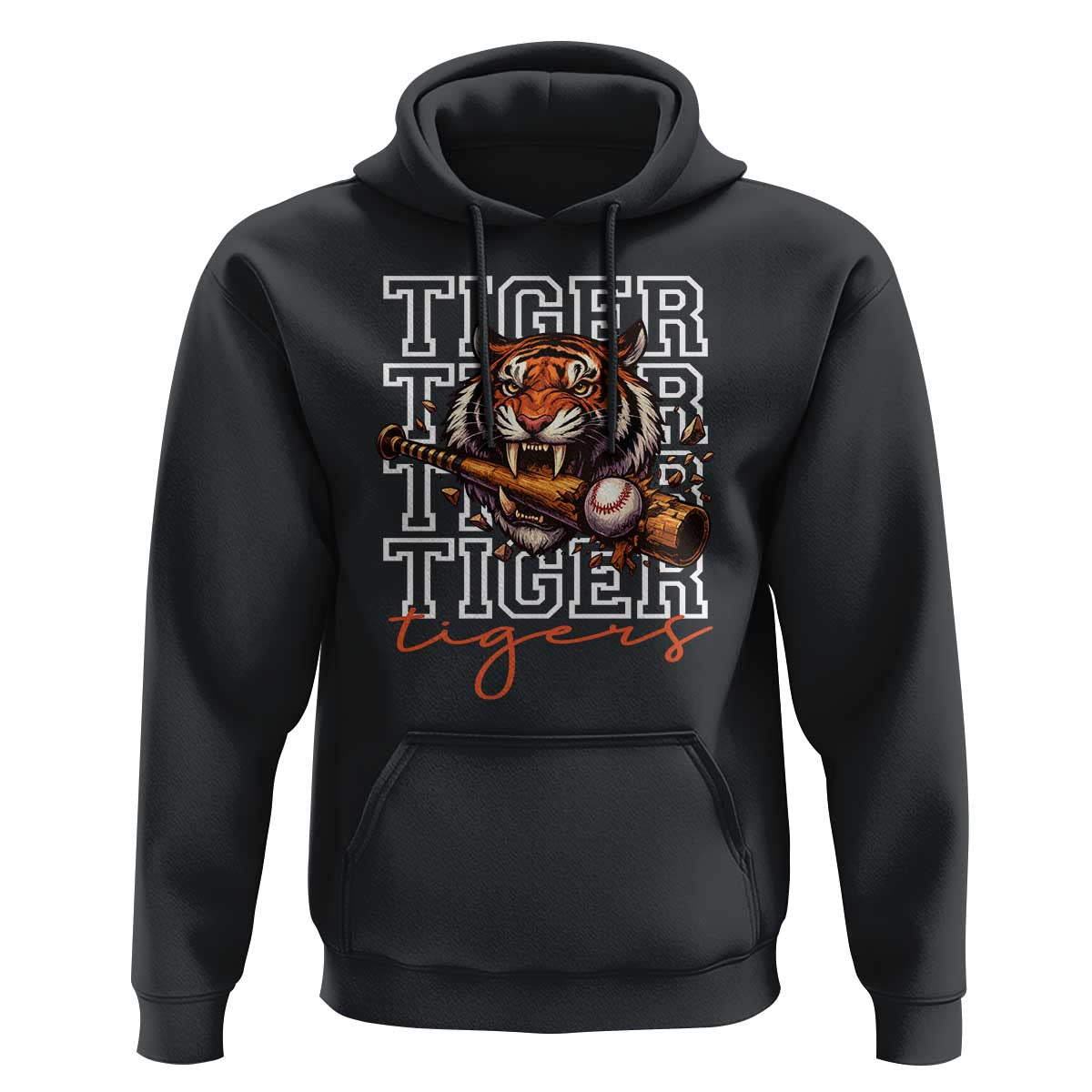 Funny Tiger Lover Baseball Animal Sports Hoodie Inspirational Athletic - Wonder Print Shop