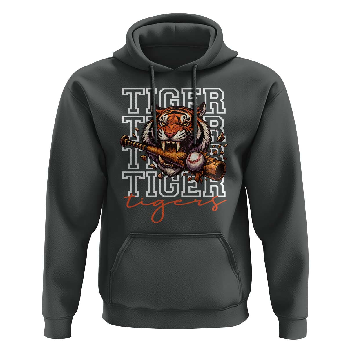 Funny Tiger Lover Baseball Animal Sports Hoodie Inspirational Athletic - Wonder Print Shop
