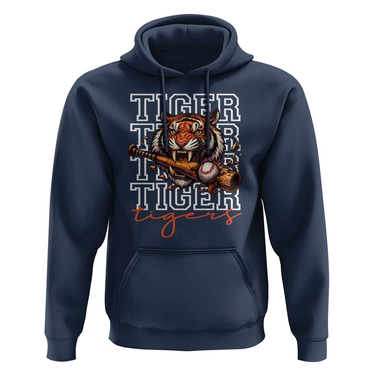 Funny Tiger Lover Baseball Animal Sports Hoodie Inspirational Athletic - Wonder Print Shop