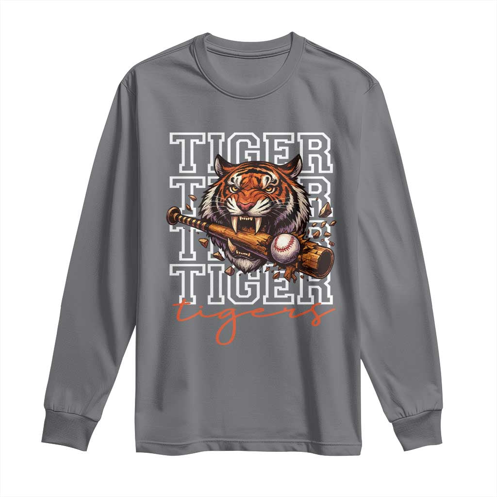 Funny Tiger Lover Baseball Animal Sports Long Sleeve Shirt Inspirational Athletic - Wonder Print Shop
