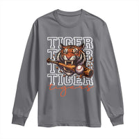 Funny Tiger Lover Baseball Animal Sports Long Sleeve Shirt Inspirational Athletic - Wonder Print Shop