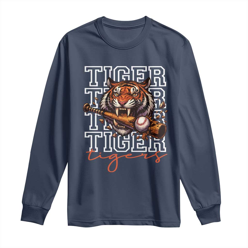 Funny Tiger Lover Baseball Animal Sports Long Sleeve Shirt Inspirational Athletic - Wonder Print Shop