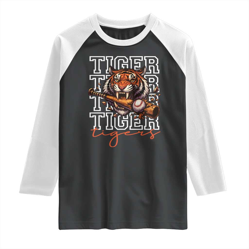 Funny Tiger Lover Baseball Animal Sports Raglan Shirt Inspirational Athletic - Wonder Print Shop