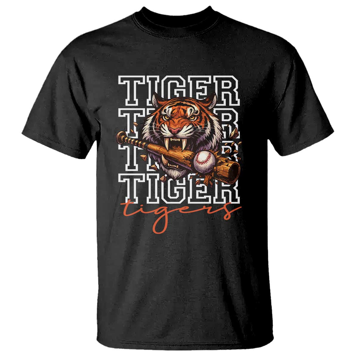 Funny Tiger Lover Baseball Animal Sports T Shirt Inspirational Athletic - Wonder Print Shop