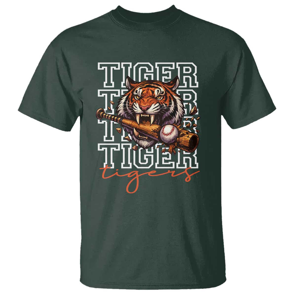 Funny Tiger Lover Baseball Animal Sports T Shirt Inspirational Athletic - Wonder Print Shop