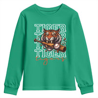 Funny Tiger Lover Baseball Animal Sports Youth Sweatshirt Inspirational Athletic - Wonder Print Shop