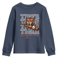 Funny Tiger Lover Baseball Animal Sports Youth Sweatshirt Inspirational Athletic - Wonder Print Shop