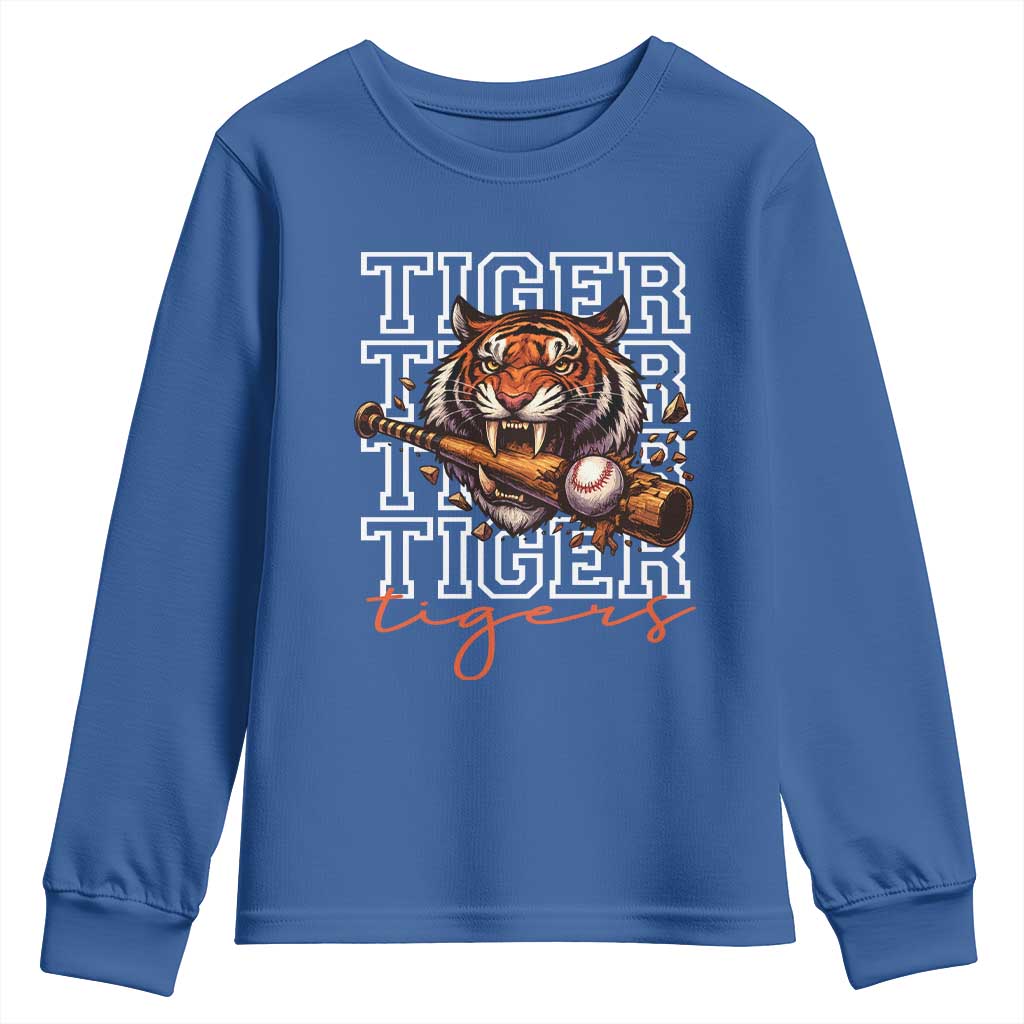 Funny Tiger Lover Baseball Animal Sports Youth Sweatshirt Inspirational Athletic - Wonder Print Shop