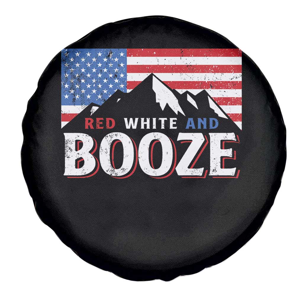 Funny Red White And Booze Spare Tire Cover 4th Of July Beer American Flag - Wonder Print Shop