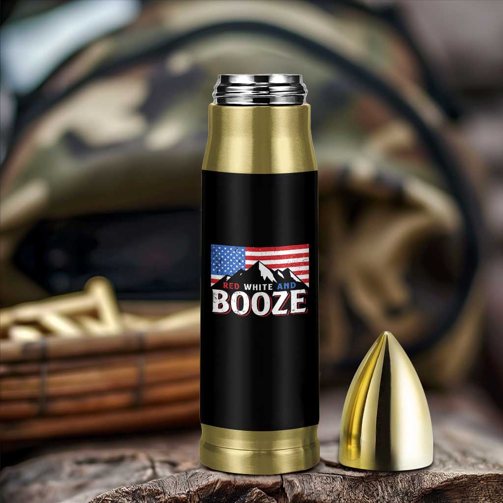 Funny Red White And Booze Bullet Tumbler 4th Of July Beer American Flag - Wonder Print Shop