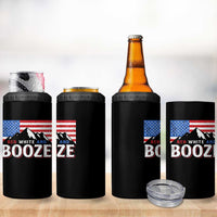 Funny Red White And Booze 4 in 1 Can Cooler Tumbler 4th Of July Beer American Flag - Wonder Print Shop