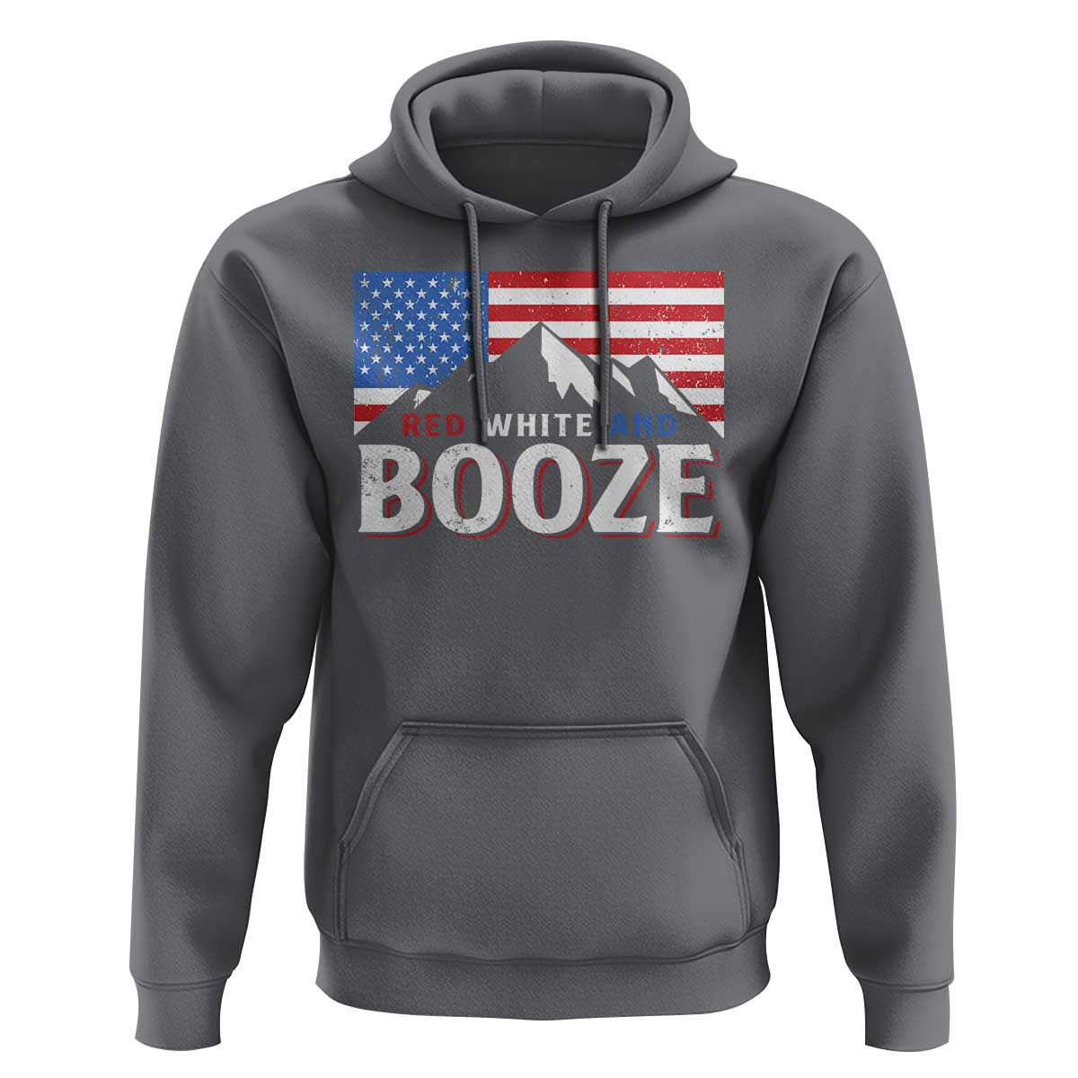 Funny Red White And Booze Hoodie 4th Of July Beer American Flag - Wonder Print Shop