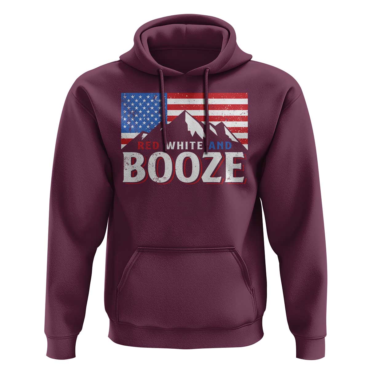 Funny Red White And Booze Hoodie 4th Of July Beer American Flag - Wonder Print Shop