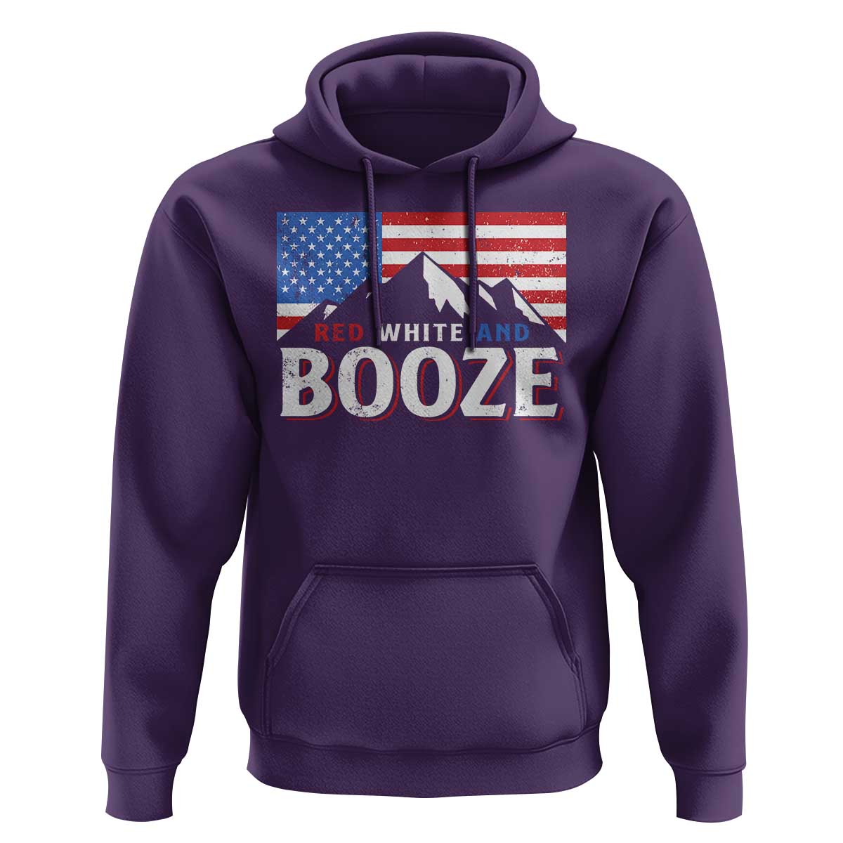 Funny Red White And Booze Hoodie 4th Of July Beer American Flag - Wonder Print Shop