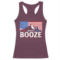 Funny Red White And Booze Racerback Tank Top 4th Of July Beer American Flag - Wonder Print Shop