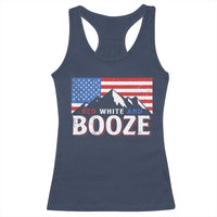 Funny Red White And Booze Racerback Tank Top 4th Of July Beer American Flag - Wonder Print Shop