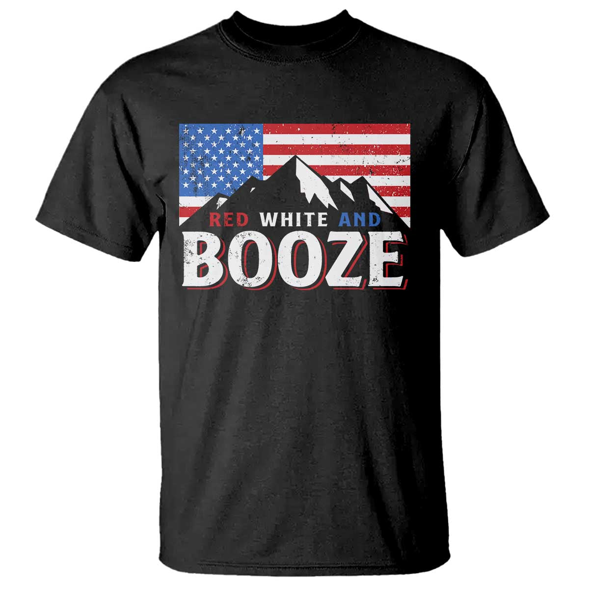 Funny Red White And Booze T Shirt 4th Of July Beer American Flag - Wonder Print Shop