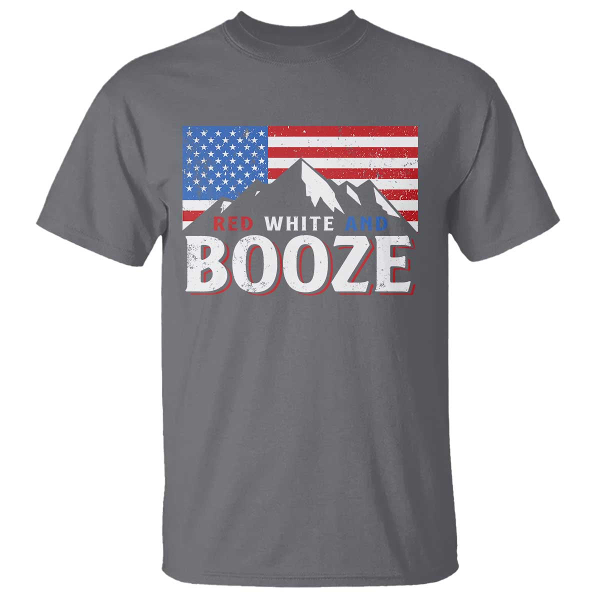 Funny Red White And Booze T Shirt 4th Of July Beer American Flag - Wonder Print Shop