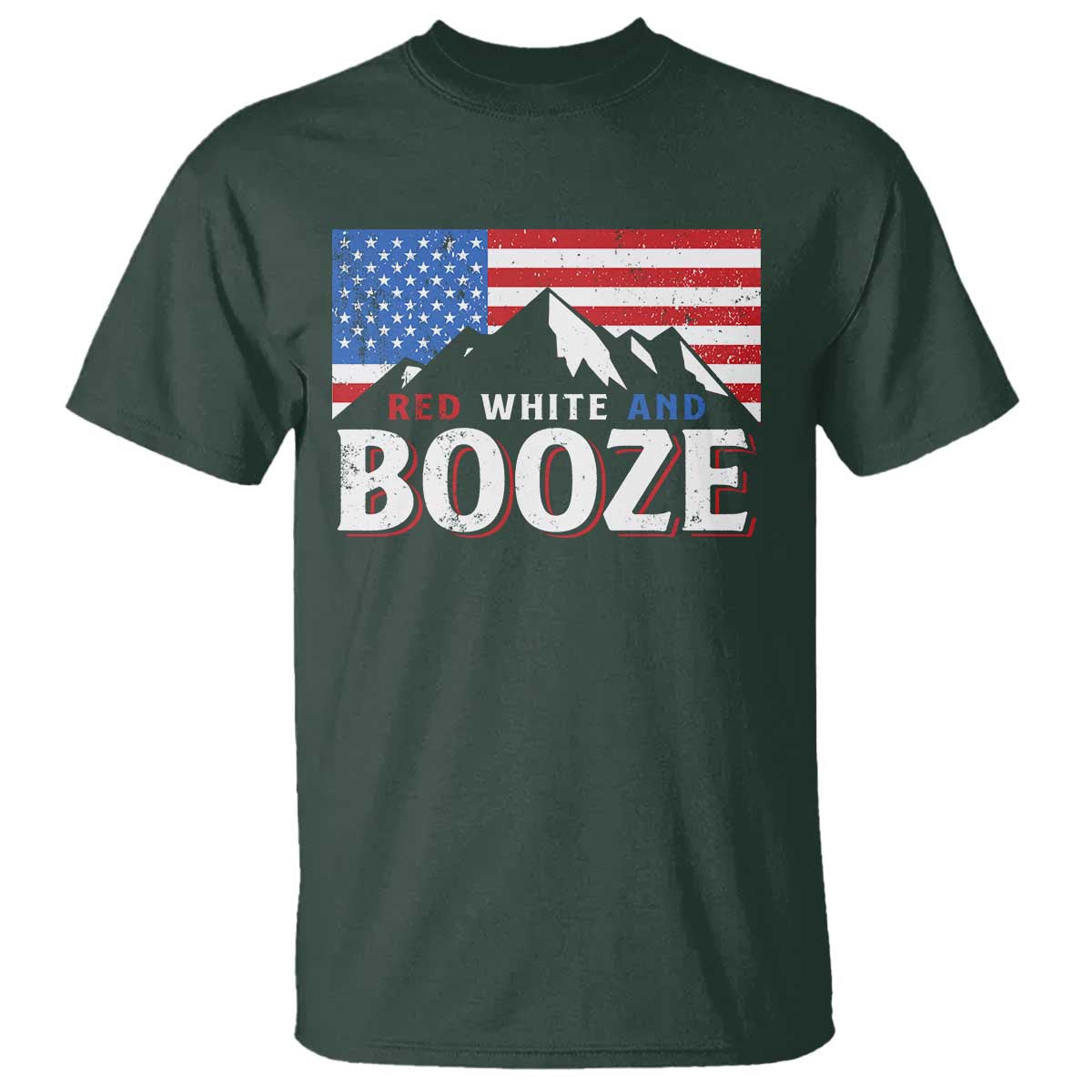 Funny Red White And Booze T Shirt 4th Of July Beer American Flag - Wonder Print Shop