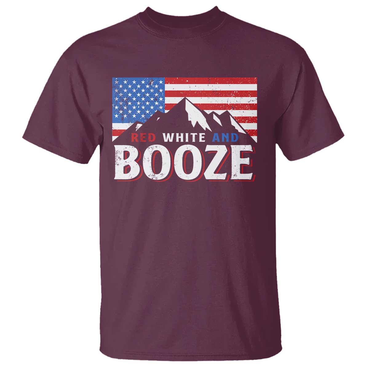 Funny Red White And Booze T Shirt 4th Of July Beer American Flag - Wonder Print Shop