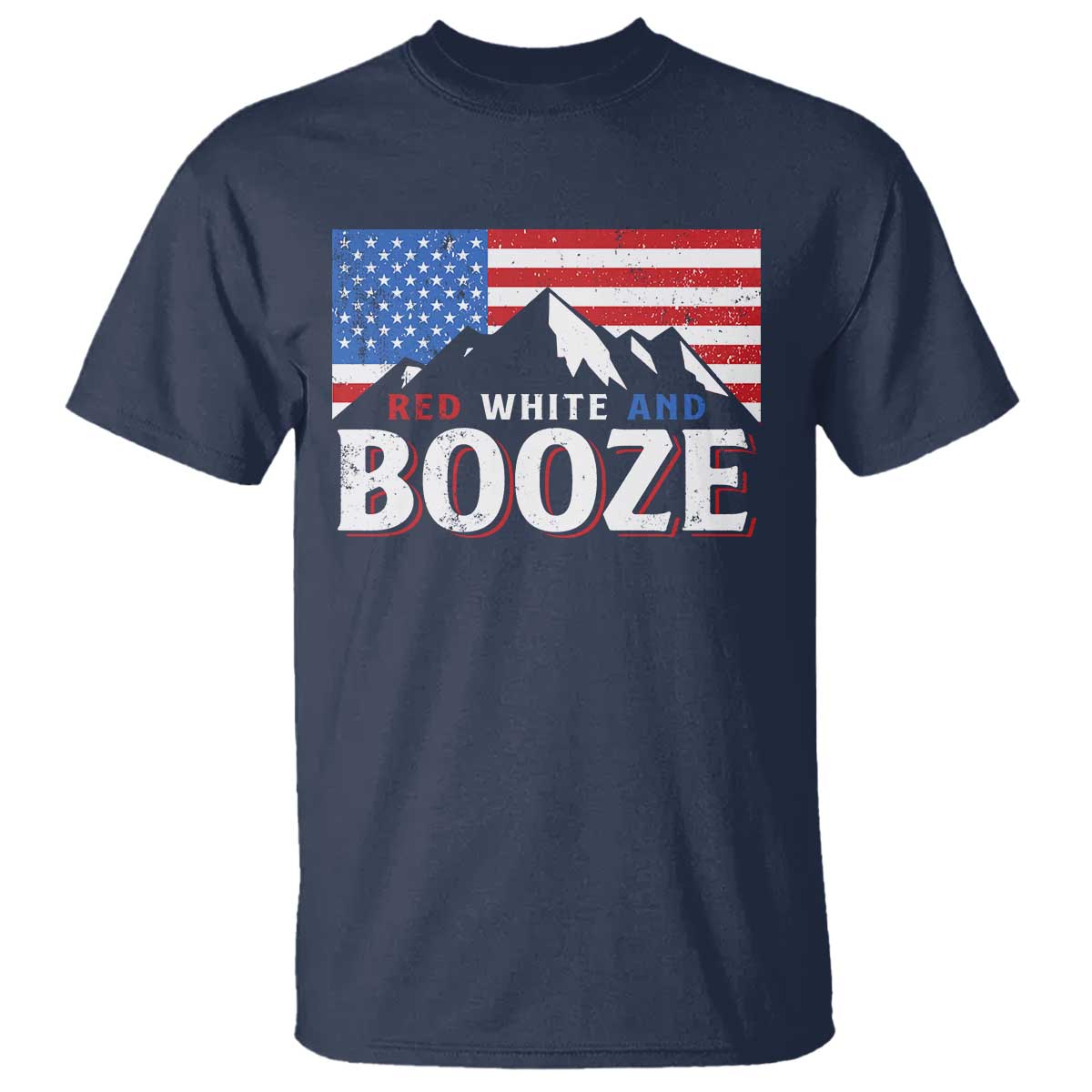 Funny Red White And Booze T Shirt 4th Of July Beer American Flag - Wonder Print Shop