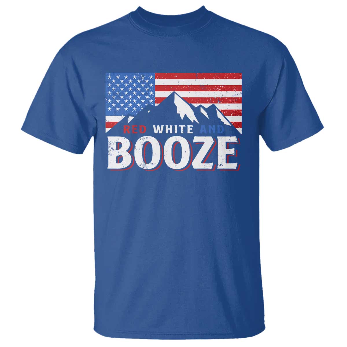 Funny Red White And Booze T Shirt 4th Of July Beer American Flag - Wonder Print Shop