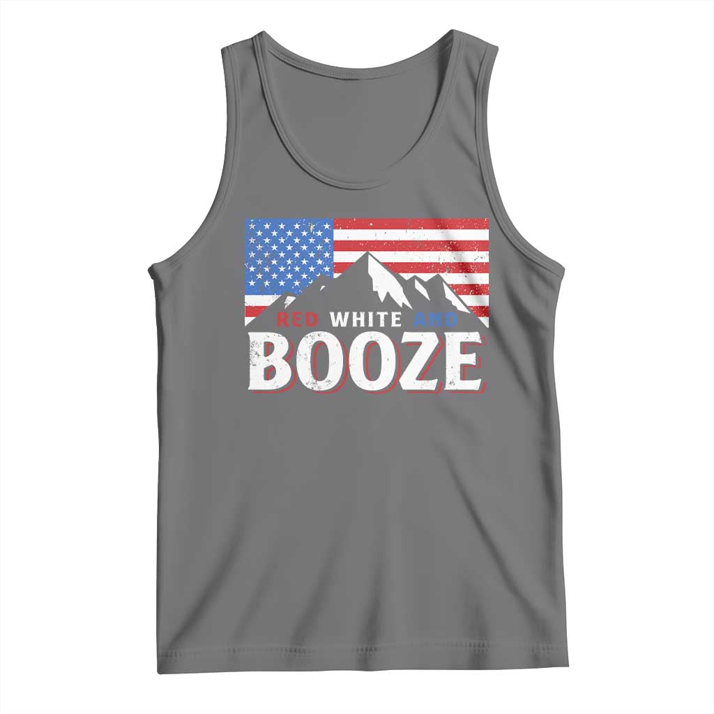 Funny Red White And Booze Tank Top 4th Of July Beer American Flag - Wonder Print Shop
