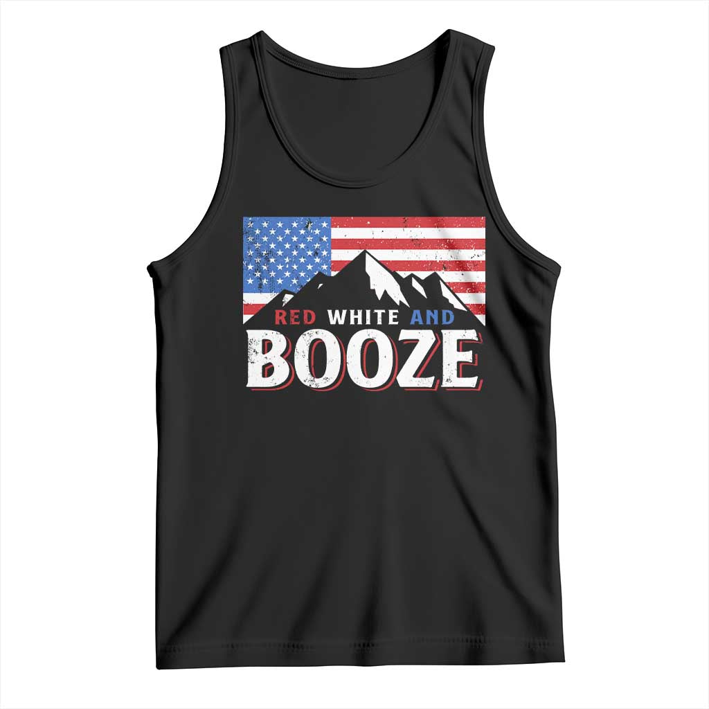 Funny Red White And Booze Tank Top 4th Of July Beer American Flag - Wonder Print Shop