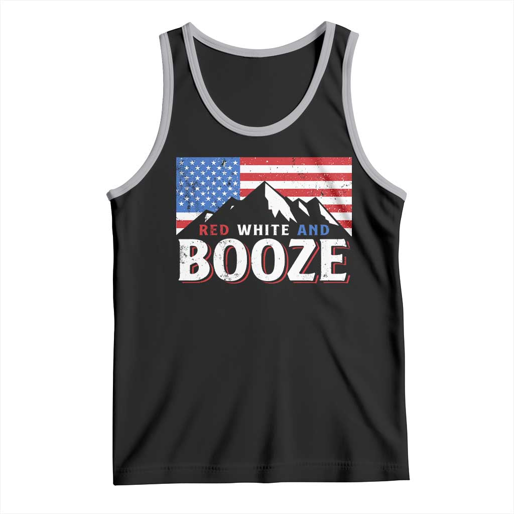Funny Red White And Booze Tank Top 4th Of July Beer American Flag - Wonder Print Shop