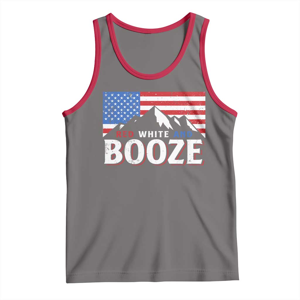 Funny Red White And Booze Tank Top 4th Of July Beer American Flag - Wonder Print Shop