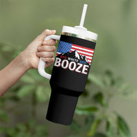 Funny Red White And Booze Tumbler With Handle 4th Of July Beer American Flag - Wonder Print Shop